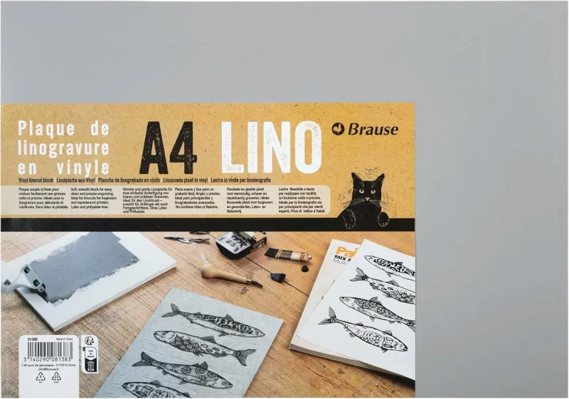 Brause Linolplatte A4 aus Vinyl - grau