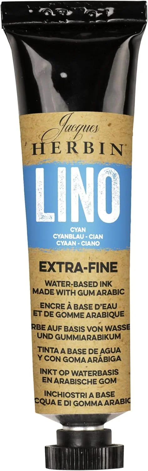 J.Herbin Extrafeine Linolfarbe, Tube 35ml - Cyan